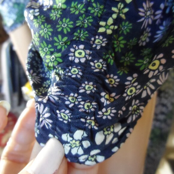 See by Chloé Green & Blue Floral Print Belted Sheath Dress – IT 38 / US 6 - Picture 11 of 16